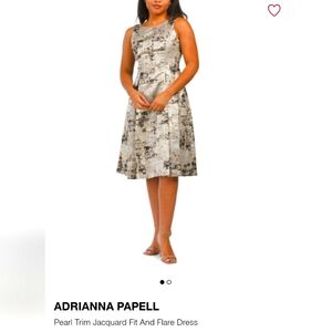 Nwt Adrianna Papell pearl Jacquard trim fit and flare 8 & 10